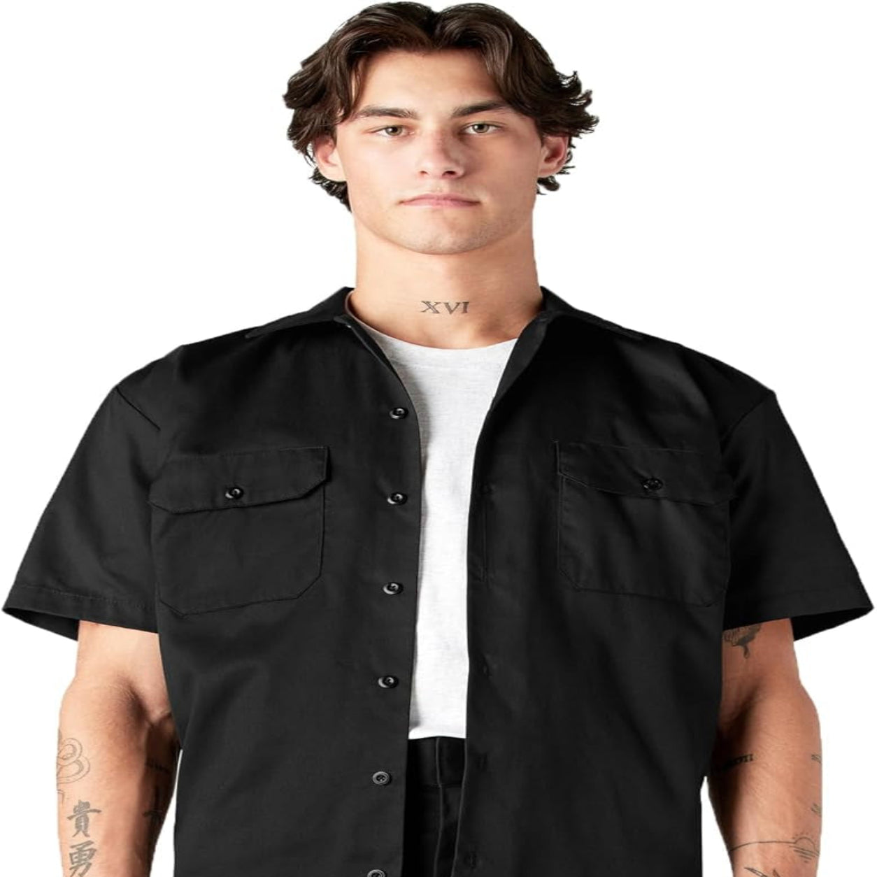 Dickies Men’s Short Sleeve Work Shirt – Durable Twill Button Down Shirts for Men, Lightweight Uniform for Daily Wear