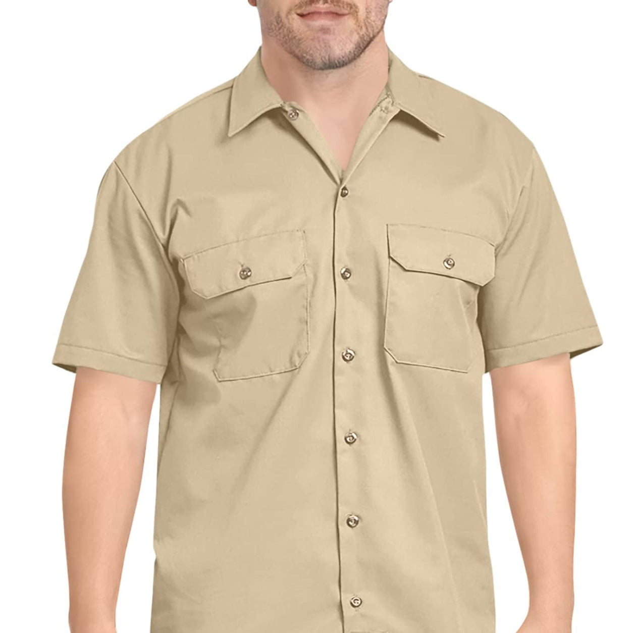 Dickies Men’s Short Sleeve Work Shirt – Durable Twill Button Down Shirts for Men, Lightweight Uniform for Daily Wear