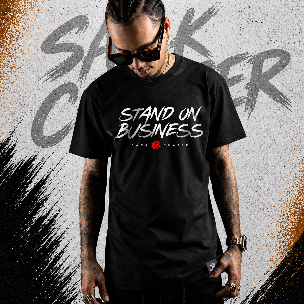SACK CHASER “STAND ON BUSINESS” TEE